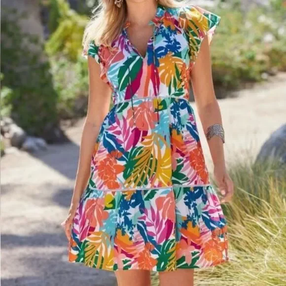 NWT Boston Proper tropical dress XS - Picture 1 of 8